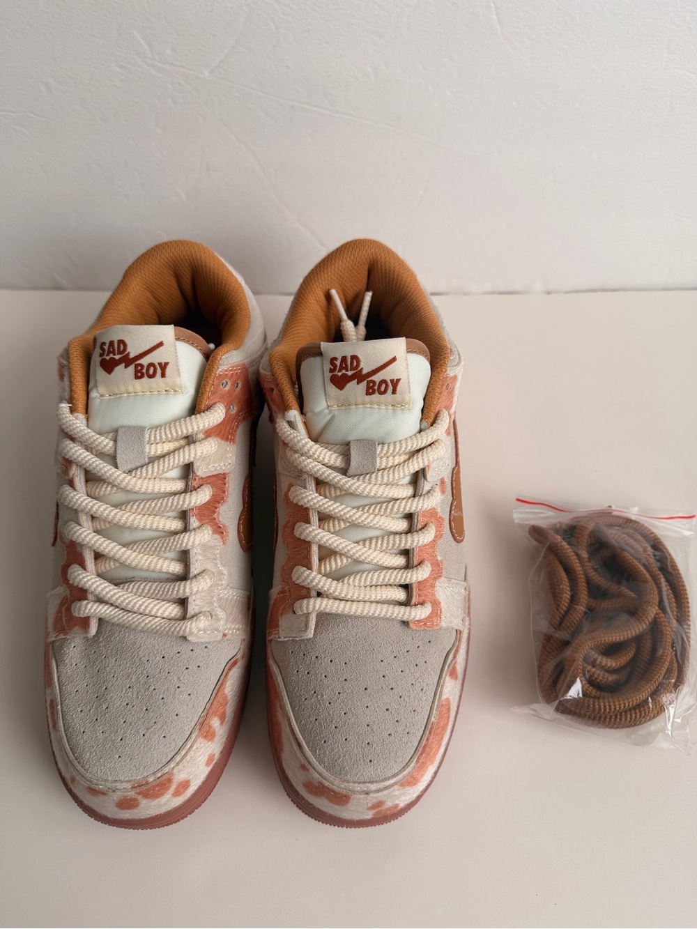 Sad Boy Saga Skywalker Sneakers Chocolate Milk Cow Print Shoes New in Box